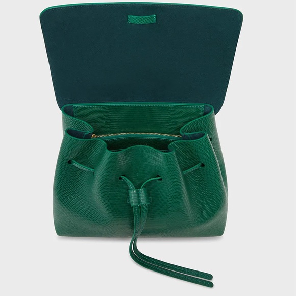 Mansur Gavriel Soft Lady Lizard Embossed Leather Crossbody Bag NWT Leaf Green - Picture 4 of 9